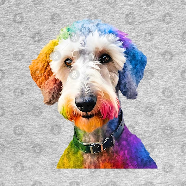 Pop-Art Bedlington Terrier Impressionism by Doodle and Things